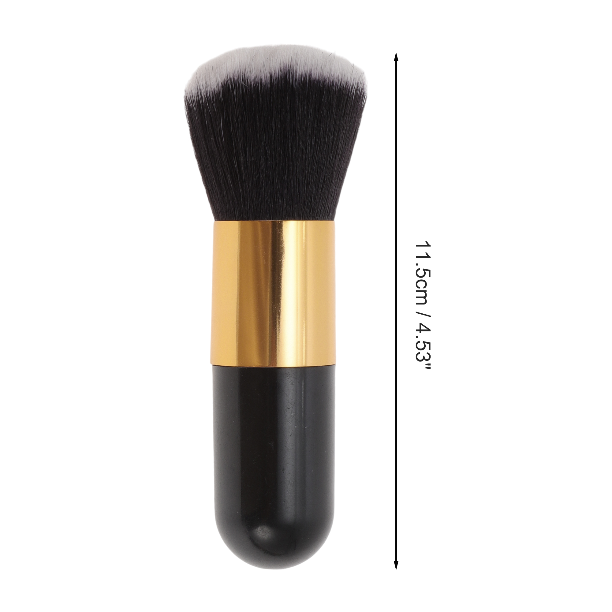 Unique Bargains 1 Pc Durable Lightweight Cosmetic Brush for Travel Black, Gold Tone Large