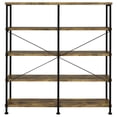thumbnail image 6 of Analiese Engineered Wood 63-inch 4-shelf Double Bookshelf Rustic Nutmeg, 6 of 9