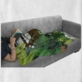 thumbnail image 6 of Sloth Soft Flannel Fleece Throw Blanket, Vibrant Exotic Rainforest Various Plants and Animal Hanging on a Tree Wildlife, Cozy Plush for Indoor and Outdoor Use, 70" x 90", Green Brown, by Ambesonne, 6 of 6