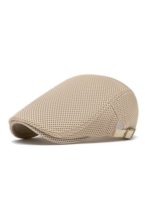Mens Breathable Mesh Summer Hat Adjustable Flat Cap Newsboy Beret Ivy Cap Irish Cabbie Fishing Hats
