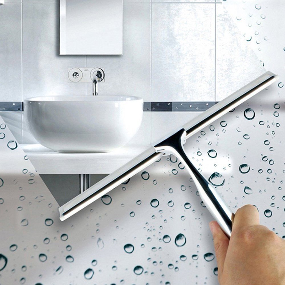 Squeegee,Stainless Steel Glass Window Squeegee Shower Mirror Squeegee