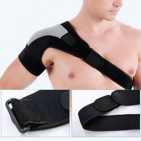 Sport Bandage Adjustable Shoulder Pad Protective Gear Right Shoulder Gray
