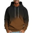 thumbnail image 2 of Mens Plus Size Hoodies Big & Tall M-4X Fleece Lined Sweatshirts with Front Pocket Long Sleeve Gradient Printed Loose Pullover Workout Hoodie Tops, 2 of 5