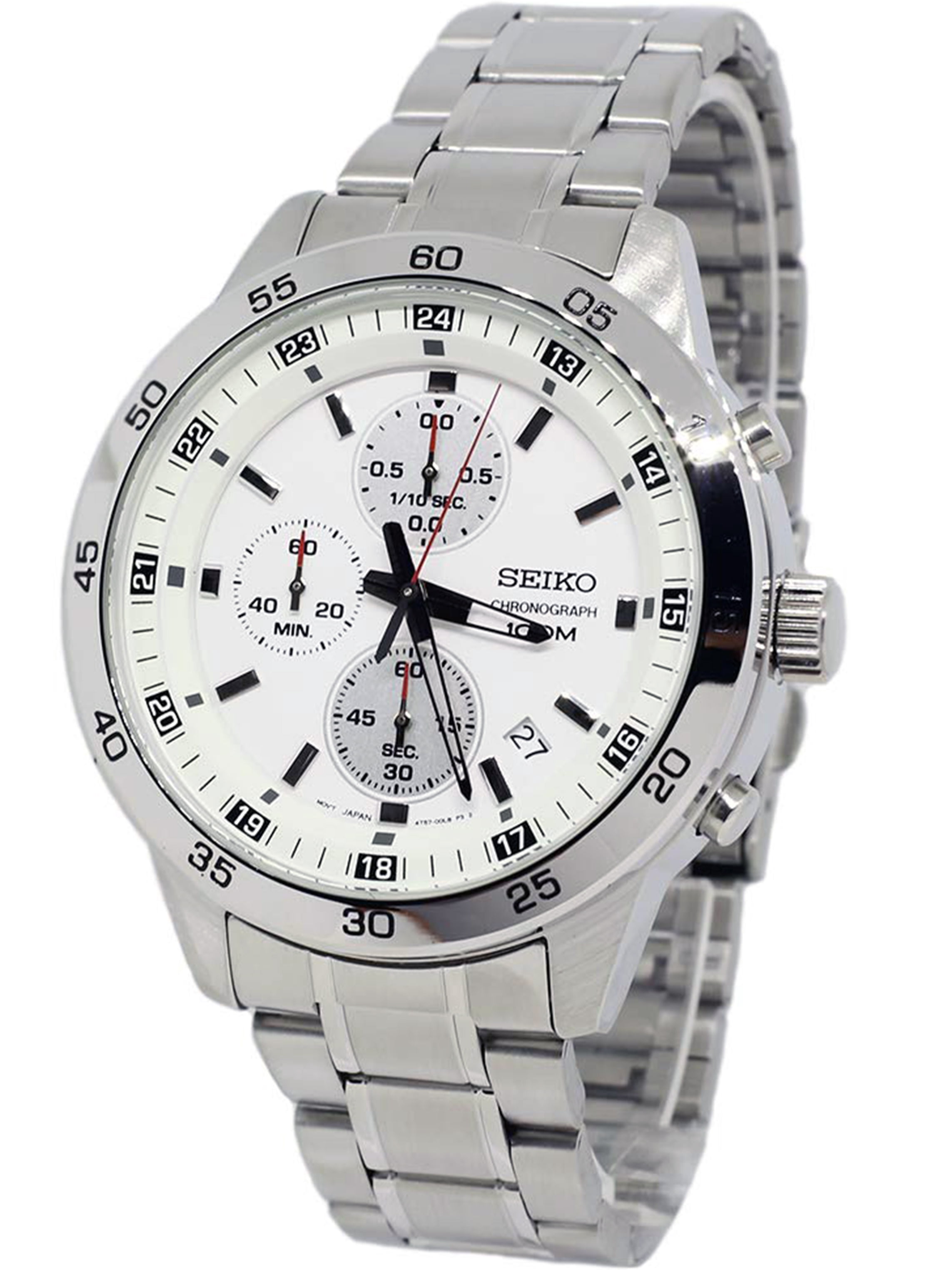 SEIKO SKS637P1,Men's Chronograph,stainless steel case and  bracelert,date,100m WR,SKS637 - Walmart.com