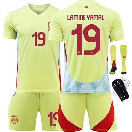 2025 Youth Spain Team No. 29 Yamal Quick-Dry Sports Set for Boys - Summer Jersey and Shorts Ensemble