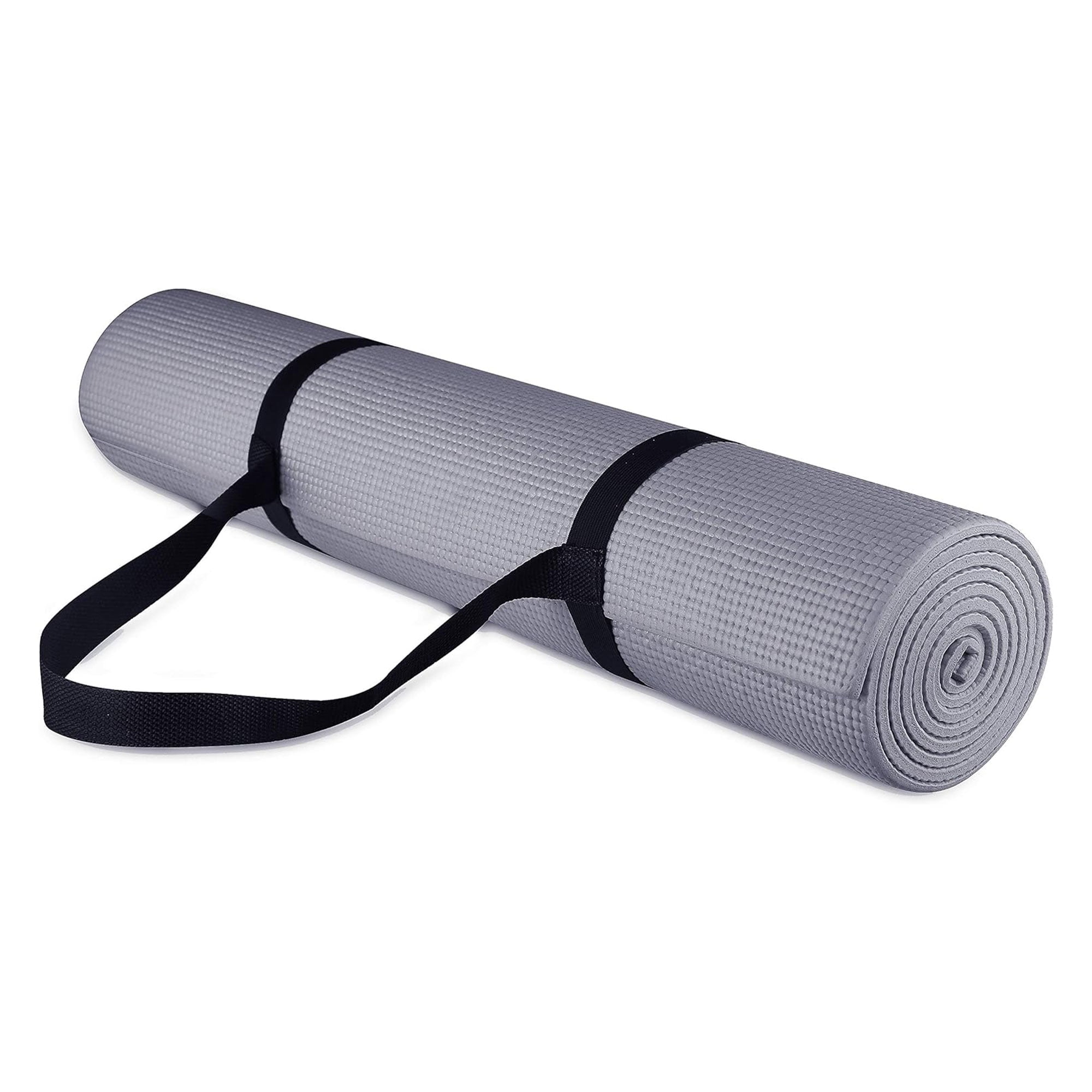 Signature Fitness All Purpose High Density No Tear Exercise Yoga Mat, Gray