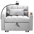 thumbnail image 4 of Multi-pockets Sleeper Chair - Heavy Duty, 1 Seat Bed Pull Out Soft Velvet, Adjustable Angle, 4 of 6