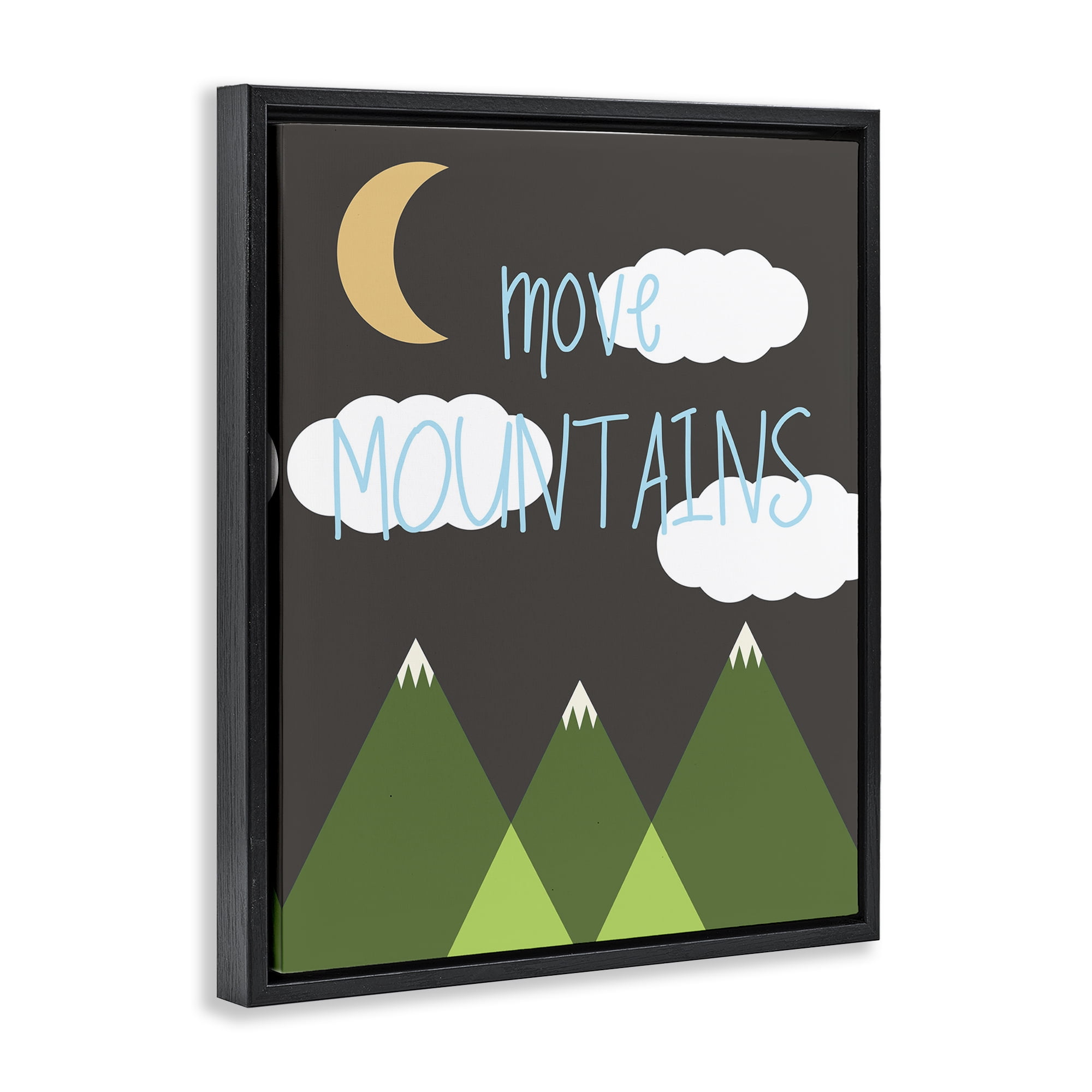 Stupell Industries Inspiring Move Mountains Landscape Painting Black Floater Framed Art Print Wall Art, 25 x 31