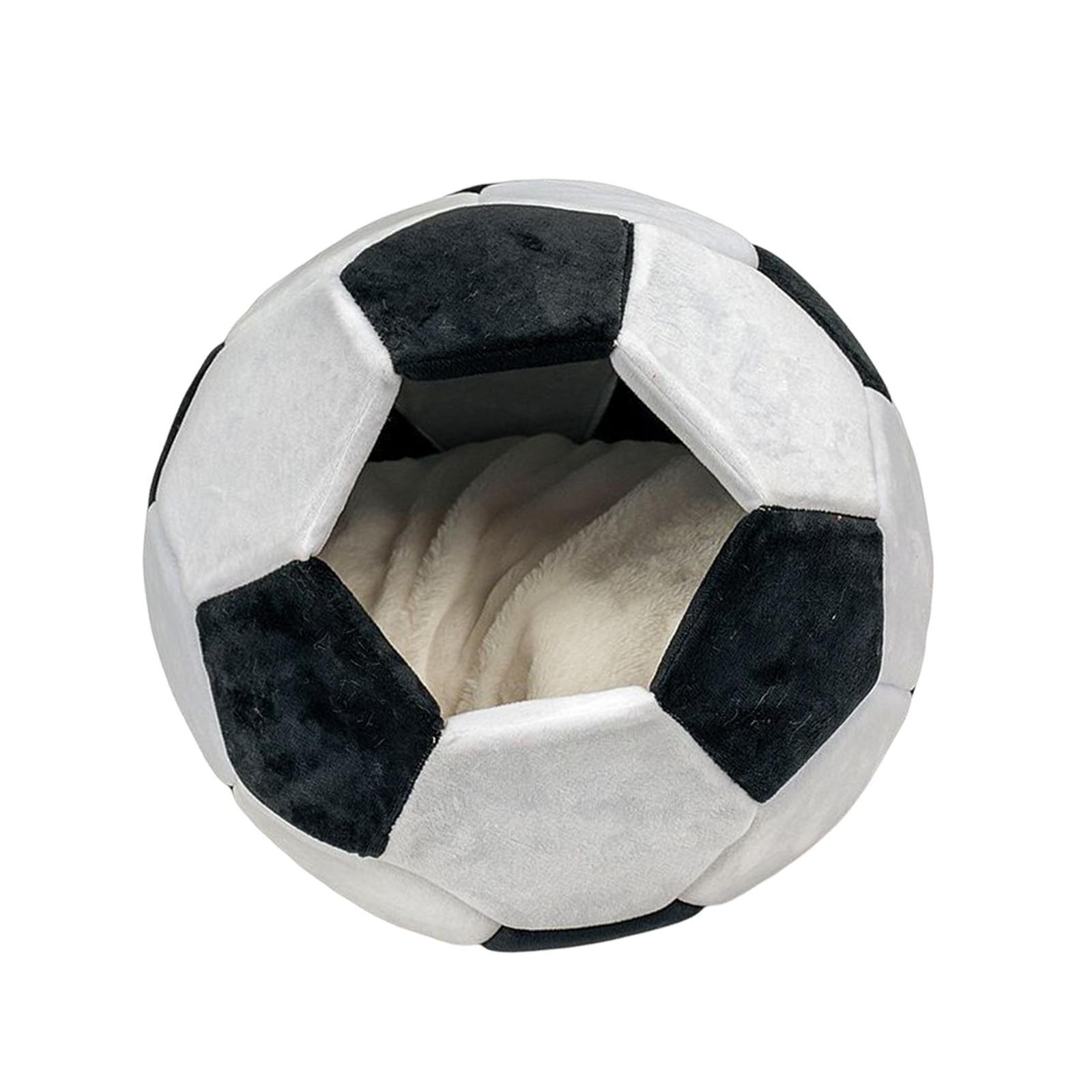 Portable Pet Bed Non Skid Washable Comfortable Football Shaped Warm Dog Bed Pet House Kitten Bed for Outdoor Cat Sleeping Indoor Accessories Black Large