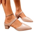 thumbnail image 3 of KEVCHE Womens Slingback Flats Pointed Toe, Closed Toe Elegant Mid-Heel Chunky Heel Sandals,Square Topline Slip On Dressy Flats for Office Work Date, 3 of 5
