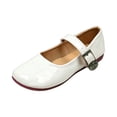 thumbnail image 2 of HTHLVMD Classic Mary Jane Style, Walking Shoes Women Slip On, Women's Round Toe Low Top Mary Jane Flats Soft Comfort Buckle Strap Casual Versatile Ballet Shoes, White 7.5, 2 of 5