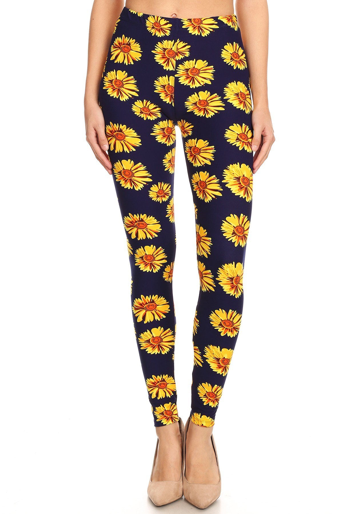 Women Sunflower Print Regular//Tall High Waisted Yoga Pants Indoor Workout Pants