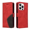 thumbnail image 4 of Compatible iPhone 14 Pro Case, Leather Wallet Case Stand View Magnetic Clasp Book Flip Folio Phone Cover - Red, 4 of 5