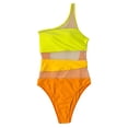 thumbnail image 5 of BOBOGOJP Women's Sexy One Piece Bathing Suits One Shoulder Swimsuits Mesh Swimwear Yellow for Size S, 5 of 5