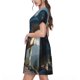 thumbnail image 2 of Disketp Wild Blue Cool Dragon para Vestido de Manga Corta para Mujeres, Vestidos de Verano para Mujeres, Casual y Holgado para la Playa, 2 of 6