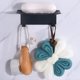 thumbnail image 3 of Jabonera de ducha autoadhesiva de acero inoxidable Warkul, soporte de pared sin perforaciones con ganchos y orificios de drenaje, accesorios de baño, 3 of 8