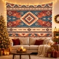 thumbnail image 3 of Southwestern Central Star Diamond with Angular Panels, Warm Rustic Style for Western Decor Fans, Geometric Wall Art, Housewarming Gift, Tapestry Wall Hanging for Cabin and Dorm, 3 of 7
