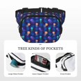 thumbnail image 5 of Zufioo Jellyfish colorful Print Square Double Layer Waist Bag, Durable & Stylish Fanny Pack with Zippered Pockets and Adjustable Strap for Outdoor & Daily, 5 of 9