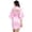 Pink, variant on Women's Short Kimono Robe Silky Short Satin Sleepwear Wedding Party with Gold Glitters S-2XL