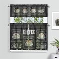 thumbnail image 6 of Coffee Kitchen Curtains Valances and Tiers Set for Windows,Vintage Cafe Bathroom Window Curtain Valance 3 Piece Sets,Kitchen Decor for Living Room,54''''x 24'''', 6 of 6