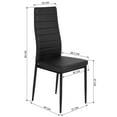thumbnail image 4 of 4 PCS Dining Side Chairs PU Leather Elegant Design Home Kitchen Furniture, Padded Seat High Back Design Dining Chairs Set (Black), 4 of 8