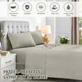 thumbnail image 6 of Superior 4-Piece 600 Thread Count Cotton Blend Deep Pocket Sheet Set, Full, Stone, 6 of 7