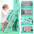 thumbnail image 6 of Arlopu Toddler Slide Set, Large Slide Swing Playset w/ Basketball Hoop, Storage Space, Anti-slip Steps for Kids 2+ Years, Indoor Outdoor Toy, Green, 6 of 10