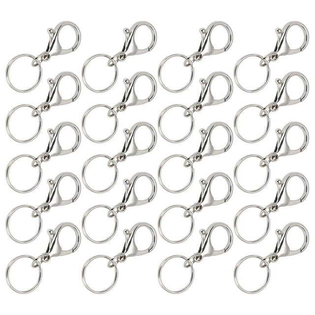 Swivel Lanyard Snap Hook, Key Chain Clip, D-Ring Zinc Alloy Rust-Proof 20Pcs Handbag Zipper Handle For Key Chain Lanyard 7x14mm Small Clip With 12mm Inner Diameter Key Ring,21x35mm