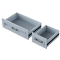 thumbnail image 4 of Grey Blue Kitchen Island - 47" Rolling Cart with Drop Leaf & Storage, 4 of 4