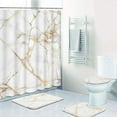 thumbnail image 3 of Floral Bathroom Set with Shower Curtain and Rugs Accessories, Vintage Wood Floral Shower Curtain Set, Flower Leaf Shower Curtain for Bathroom, Vintage Bathroom Decor 4 Pcs, 3 of 7