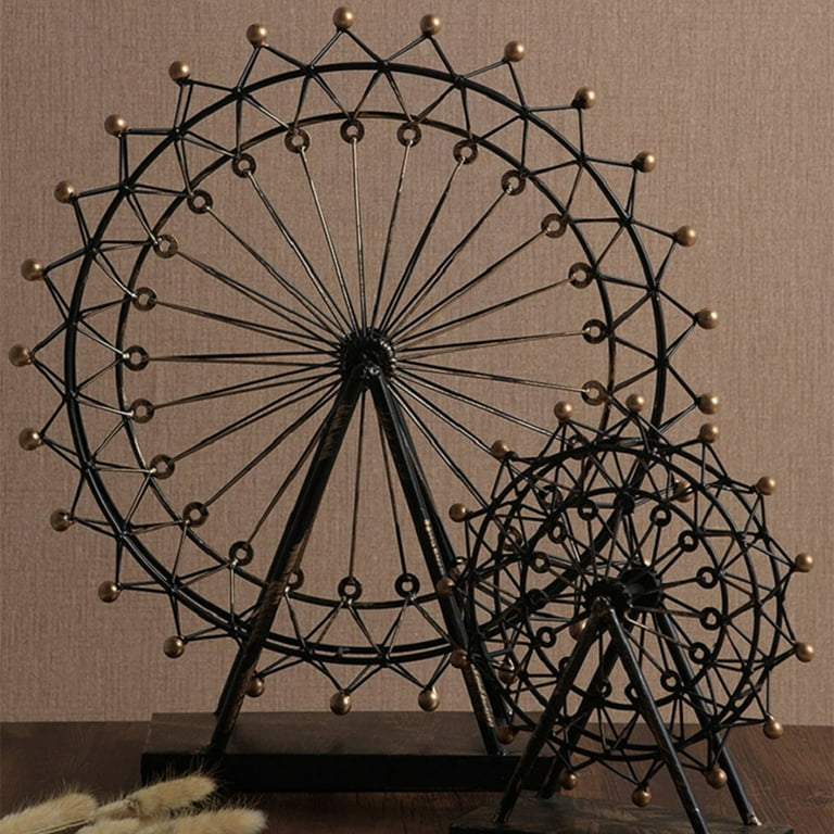 Jewelry Storage Rack Ferris Wheel Shaped Jewelry Holder Desktop Decoration Size L Black