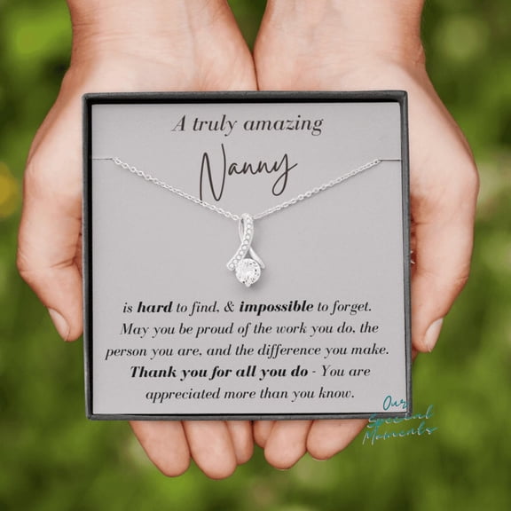 Personalized Alluring Beauty Necklace Nanny Gift | Nanny Christmas Gift | Nanny Necklace Gift | Nanny Appreciation Gift | Nanny Thank You Gift Jewelry