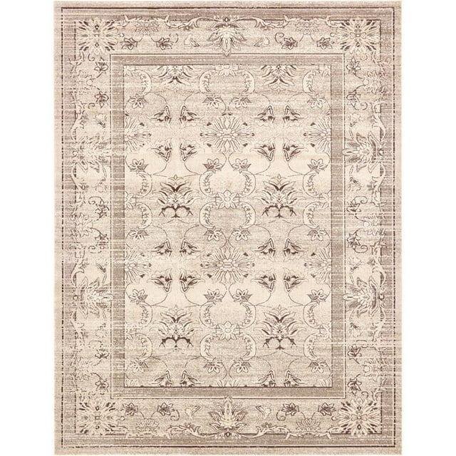 Unique Loom La Jolla Rustic Border Area Rug 10' x 13' Rectangle Ivory/Brown