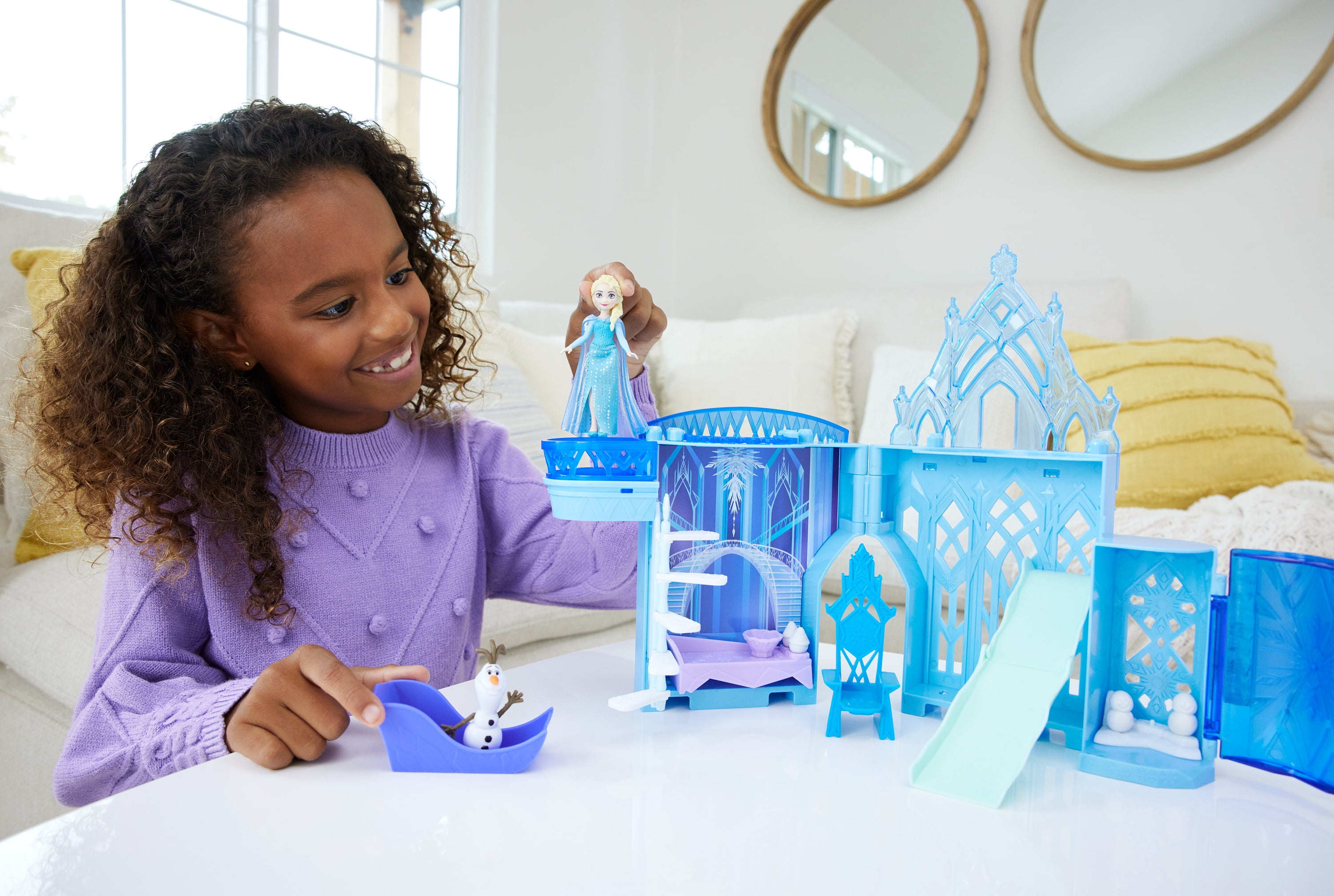 Disney Frozen Elsa’s Ice Palace Storytime Stacking Castle Playset with Small Doll & 8 Pieces