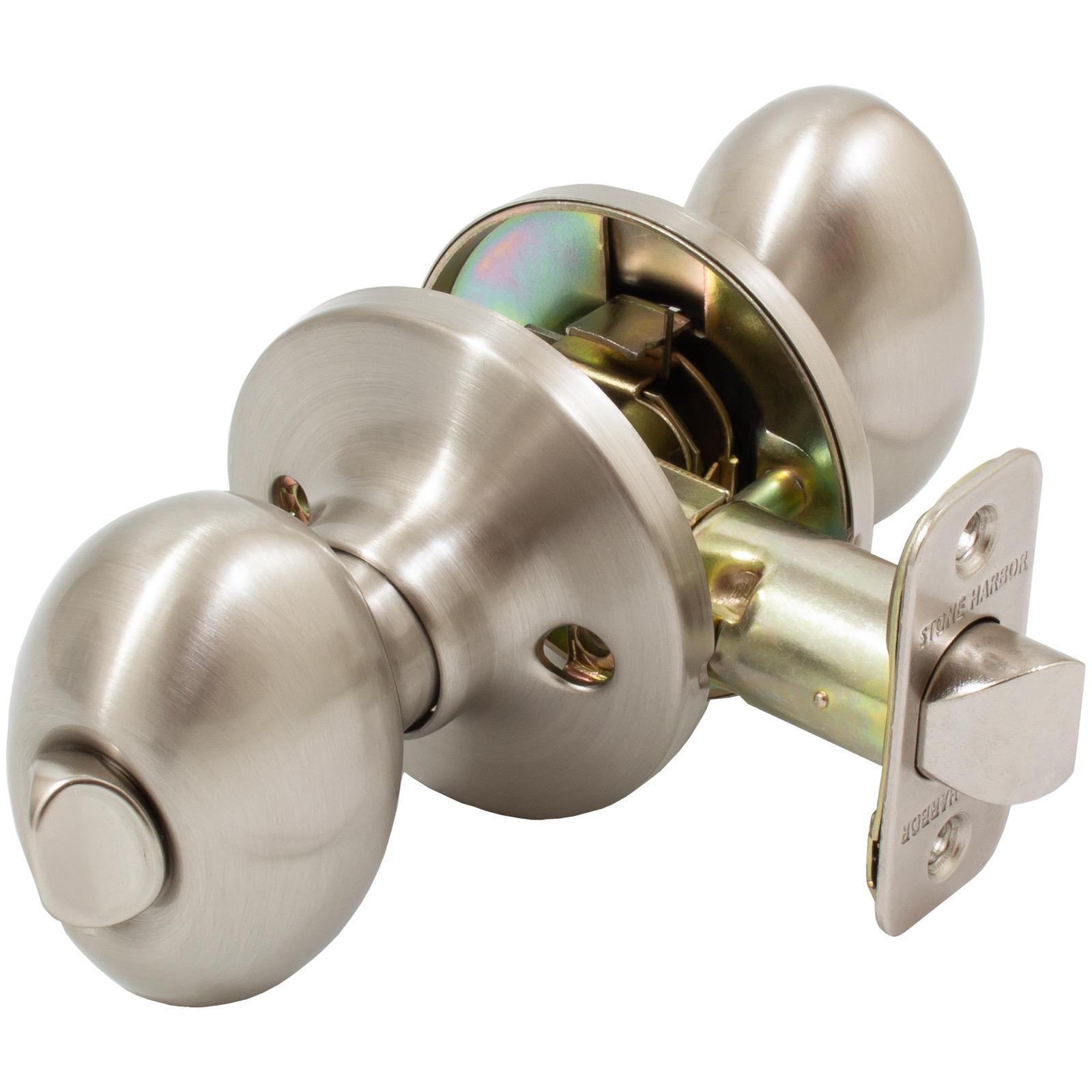 Springhill Door Knob, Privacy (Bed/Bath) Latch, Satin Nickel by Stone Harbor Hardware