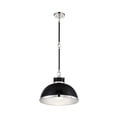 thumbnail image 4 of Black with Polished Nickel Accents One Light Pendant from the Corning Collection, 4 of 5