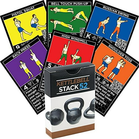 Kettlebell Exercise Cards by Strength Stack 52. Kettlebell Workout Playing Card Game. Video Instructions Included. Learn Kettle bell Moves and Conditioning Drills. Home Fitness Training (Best Diet Shake Program)