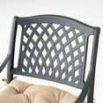 thumbnail image 5 of Brody Outdoor Cast Aluminum Dining Chair with Cushion, Set of 2, Antique Matte Black, Tuscany, 5 of 11