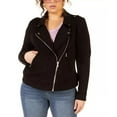 thumbnail image 2 of Black Tape Women's Stretch Knit Moto Jacket Black Size 3X, 2 of 3
