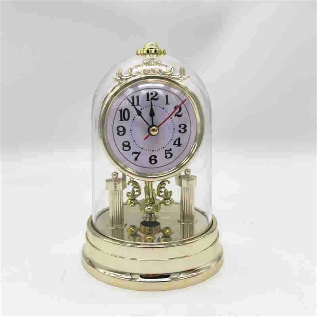 CIYISON Retro European Battery Operated Table Clock Desk Alarm Clock with Clear Clock Cover Desktops Mantel Clock Home Decors
