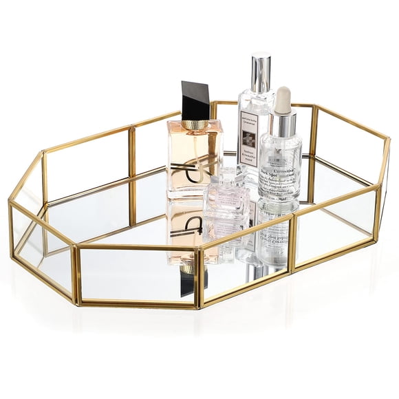 Espejo decorativo Hipiwe Gold de cristal perfumado de 31,5 x 20,8 cm