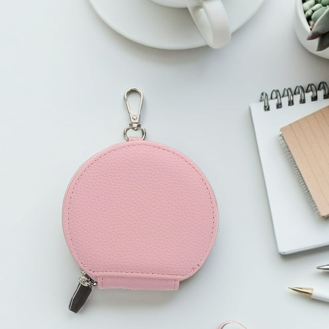 LIFKOME Squeeze Coin Pouch Coin Bags Small Pink 1Pack Zipper Closure For Women
