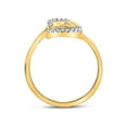thumbnail image 3 of Diamond Princess 10kt Yellow Gold Womens Round Diamond Double Heart Ring 1/12 Cttw, 3 of 4