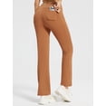 thumbnail image 2 of BALEAF Women's Fleece Lined Pants Yoga Pants Warm Thermal Winter High Waisted Straight Leg Leggings with 6 Pockets Light Brown S, 2 of 7