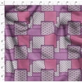 thumbnail image 4 of Soimoi Japan Crepe Satin Purple Fabric By the Yard - 54 Inch Wide - Patchwork Patchwork Theme Geometric Material - Artistic and Modern Patterns for Various Uses Printed Fabric, 4 of 6