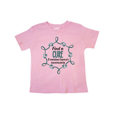 

Inktastic Ovarian Cancer Awareness Find a Cure Heart Ribbon Gift Toddler Boy or Toddler Girl T-Shirt