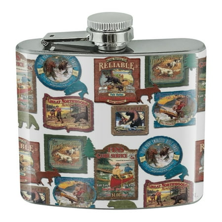 

Funny Western Rustic Lodge Signs Stainless Steel 5oz Hip Drink Kidney Flask