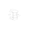 thumbnail image 2 of Wood and Metal Round Dorm End Table Natural: Modern Style, Steel Frame, 22.4" High", 2 of 4