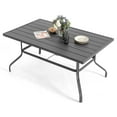 thumbnail image 6 of Nuu Garden 60.63" Iron Rust-Resistant Outdoor Dining Table with Umbrella Hole, Gray, 6 of 10