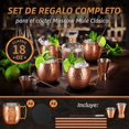 thumbnail image 2 of Tazas de cobre Moscow Mule, Juego Tazas de Acero Inoxidable 4 Con paja y cepillo, Copa de Bronce de Moscú con Mango para Bebidas Frías, Cóctel para Cocina, Bar etc, 2 of 4